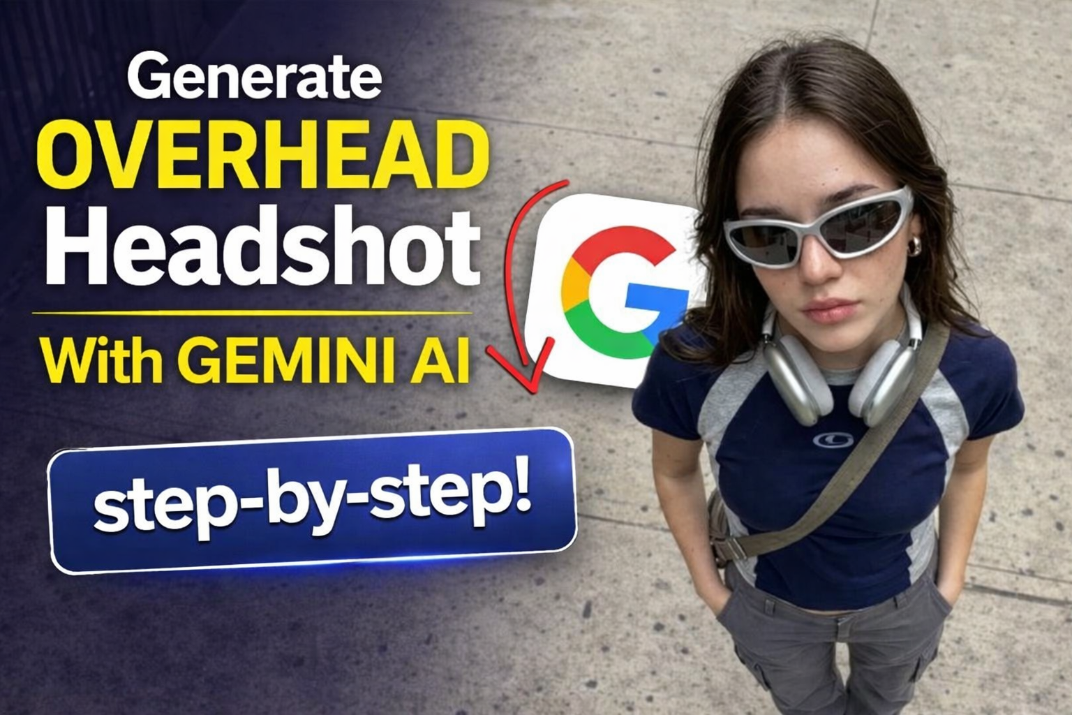 overhead headshot using Gemini
