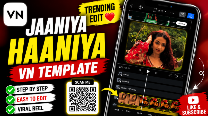 Jaaniya Haaniya VN Template preview inside VN Video Editor app