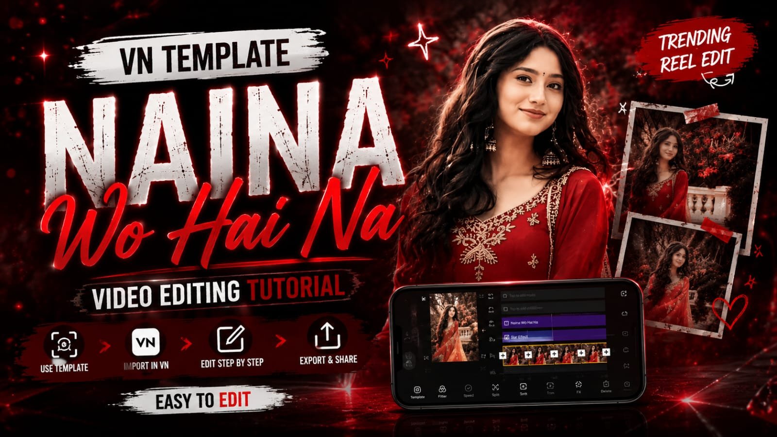 Naina Wo Haina VN Template – Free Trending Edit Code 2026 Naina Wo Haina VN Template preview inside VN Video Editor app