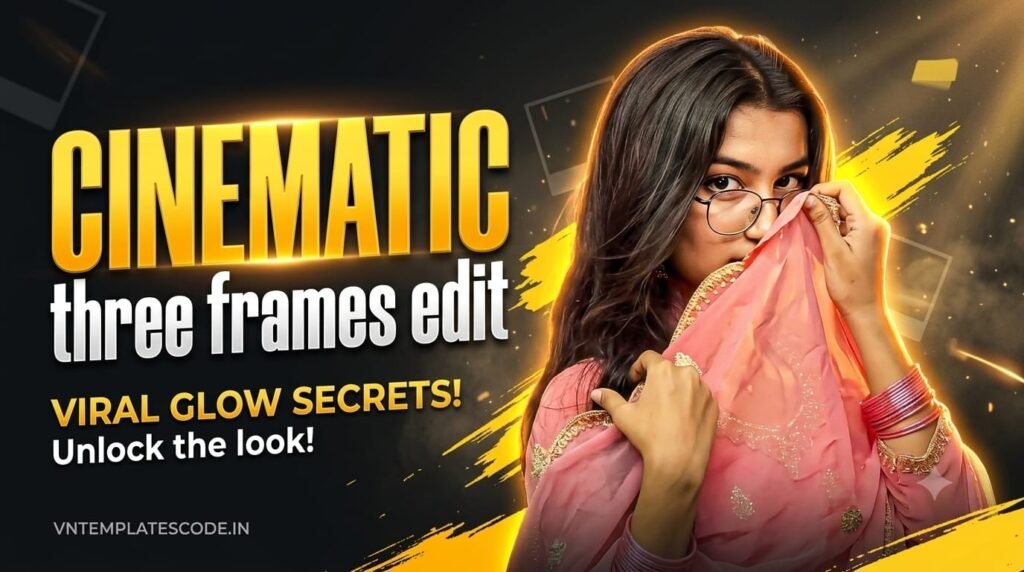 Cinematic 3 Frames Edit CapCut Template split-screen preview