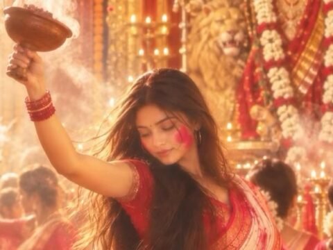 Durga Puja AI Photo Prompt – 3 Free Pose Prompts 2026 Durga Puja AI photo prompt saree portrait preview